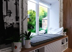 Window sill in the bedroom photo
