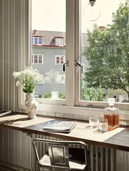 Wide Window Sill In The Kitchen Photo