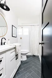 Bathroom Design With Dark Door