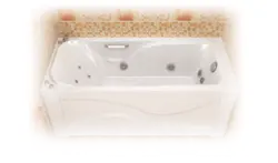 Bathtub with frame and screen photo