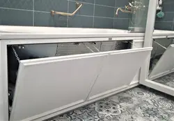 Bathtub with frame and screen photo