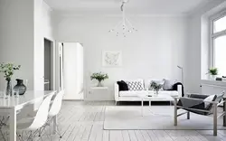 White walls in the apartment design photo