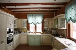 Kitchen interior with three windows
