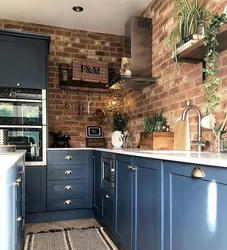 Kitchen Design Gray Brick