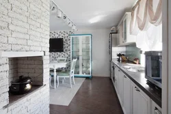 Kitchen design gray brick