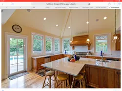 Kitchen interior in a house with window and door