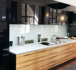 Photo Of Kitchen With Black Glass