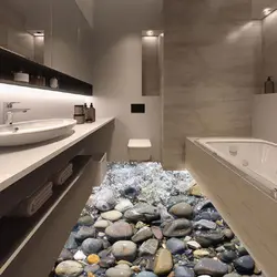 Дызайн ванны з каменьчыкамі
