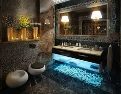Дызайн ванны з каменьчыкамі