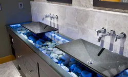 Дизайн ванны с камушками
