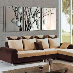 Modern Paintings In The Living Room Above The Sofa Photo