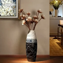 Floor vase in the hallway interior