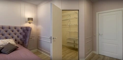 Dressing room design in a bedroom 20 sq.m.