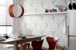 Kitchen design wallpaper leaves