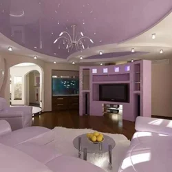 Color ceiling living room photo