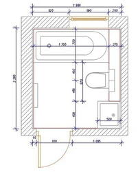 Dimensions of the bathroom combined with toilet photo