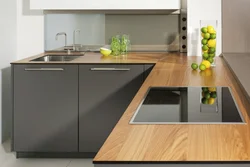 Kitchen countertop in the kitchen interior photo