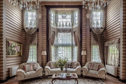 Photo of windows in the living room of a country house