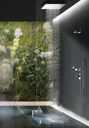 Ваннаның дизайны тропикалық душ