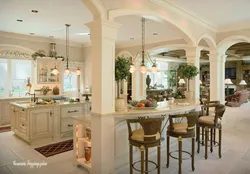 Italian kitchen living room design