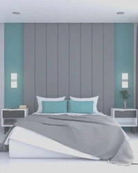 Turquoise Gray Bedroom Interior