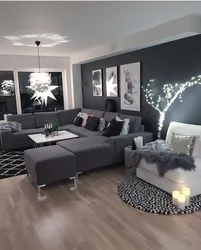 Black and gray living room design