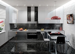 Черные полы на кухне дизайн фото