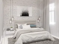 Interior design with brick wall bedroom