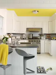 Gray-yellow color in the kitchen interior