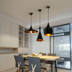 Lamps Above The Table In The Kitchen Photo