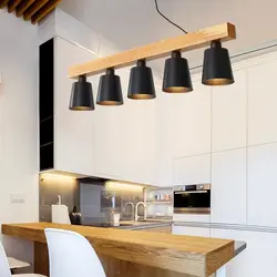 Lamps Above The Table In The Kitchen Photo