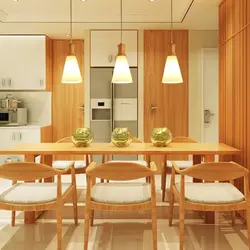 Lamps Above The Table In The Kitchen Photo