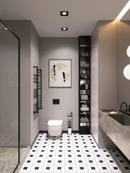 Bathroom design in black and gray tones