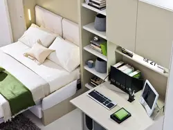 Дизайн маленькой спальни с компьютерным столом