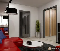 Entrance to the living room without a door in a modern interior