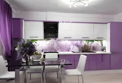 Mətbəx interyerində lilac rəngi