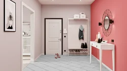 Pink hallway design photo