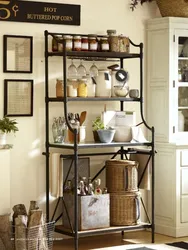 Этажерка на кухне в интерьере фото
