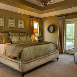 Bedroom design in olive tones photo