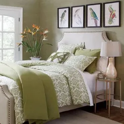 Bedroom design in olive tones photo