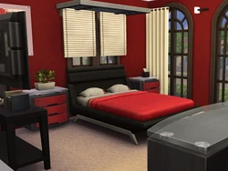 Sims-тегі жатын бөлменің интерьері
