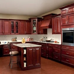 Кухня цвета вишня в интерьере фото
