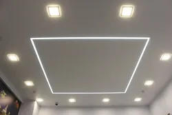 Ceilings with light lines photo in the bedroom