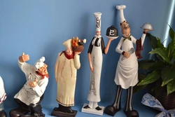 Figurines in the kitchen interior