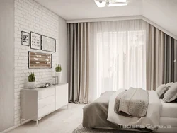 Дизайн спальни белый кирпич