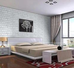Bedroom design white brick