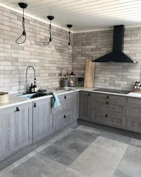 Kitchen Design Brick And Wood