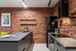 Kitchen design brick and wood