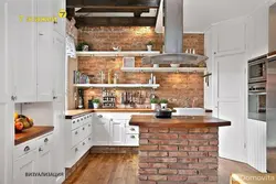 Kitchen Design Brick And Wood
