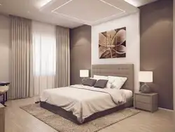 Дизайн спальни с бежевой кроватью фото